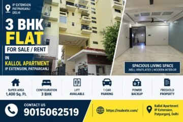 Rental Flat 3 BHK in Kallol Apartment, IP Extension, East Delhi