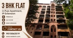 3 BHK Flat for Rent in Puja Apartment, IP Extension