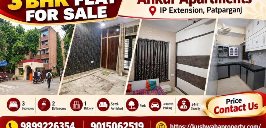 Spacious 3 BHK Ground Floor Home in Ankur Apartments