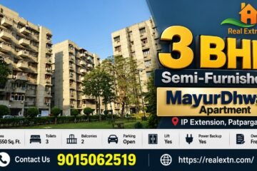 3 BHK Semi-Furnished for Rent, MayurDhwaj Apartment, IP Extension