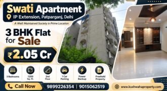 3 BHK Semi-Furnished for Sale, Swati Apartment, IP Extension