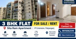 3 BHK Large flat for Sale in Sita Ram Apartment, IP Extension