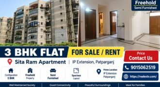 3 BHK Large flat for Sale in Sita Ram Apartment, IP Extension