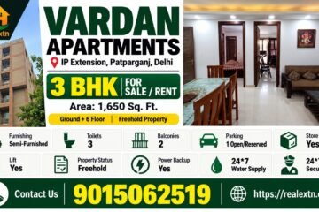 Spacious 3 BHK for Rent Vardan Apartment, IP Extension