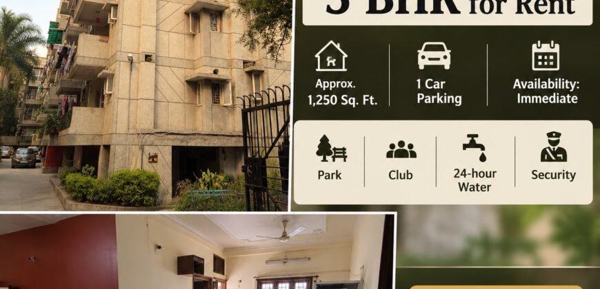 3 BHK for Rent in IP Extension, Vijay Lakshmi Apartments