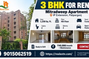 3 BHK for Rent in Mitradweep Apartment, IP Extension, Patparganj