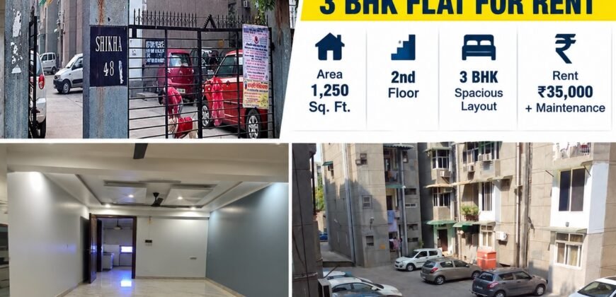 Rental Flat 3 BHK in Shikha Apartment, IP Extension