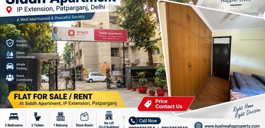 3 BHK Flat for Sale in Siddh Apartment, IP Extension, Patparganj