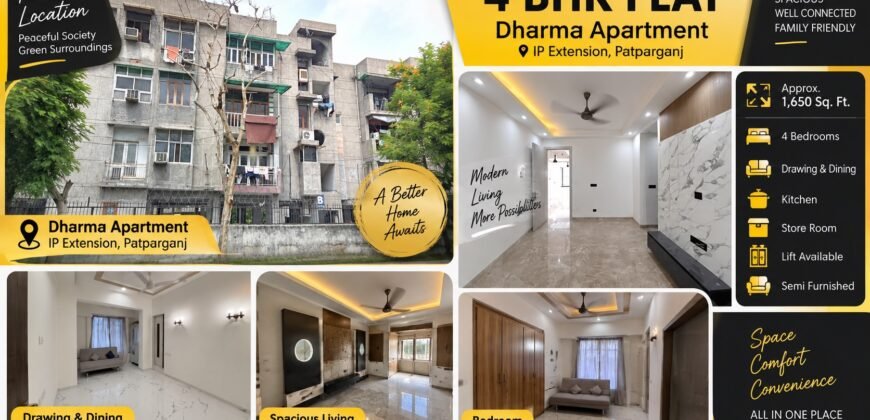 4 BHK Flat for Sale in Dharma Apartment, IP Extension, Patparganj