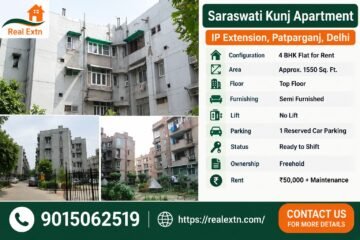 4 BHK Rental Flat in Saraswati Kunj Apartment, IP Extension
