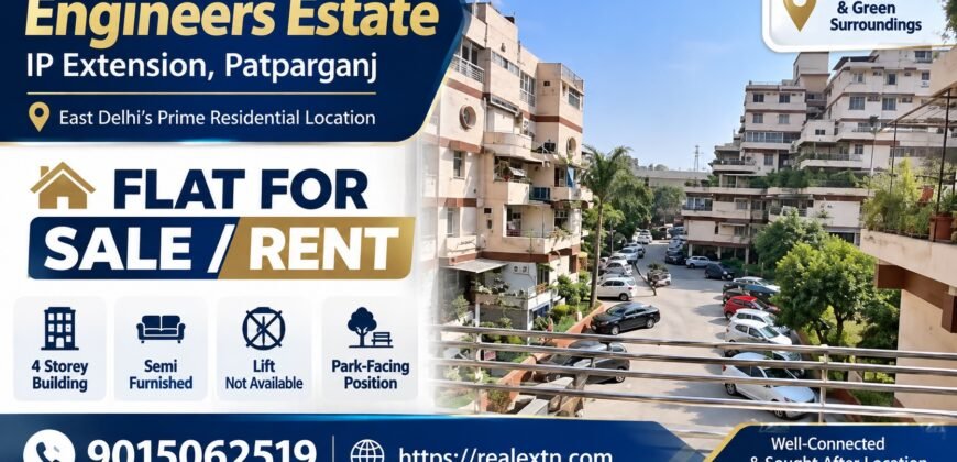 3 BHK Flat for Rent in Engineers Estate, IP Extension, Patparganj