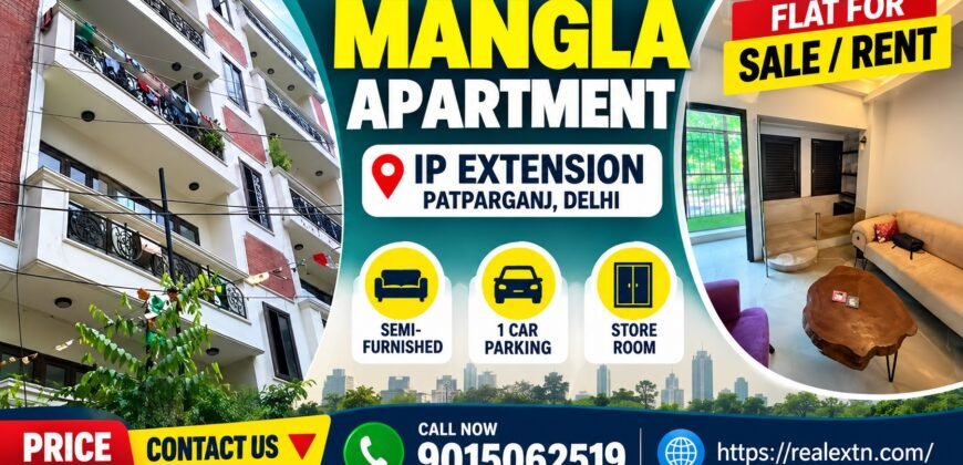 2 BHK Flat for Rent in Mangla Apartment, IP Extension