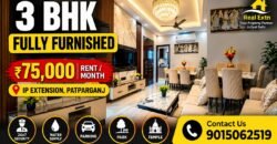 Fully Furnished 3 BHK Flat for Rent in Narwana Apartment, IP Extension