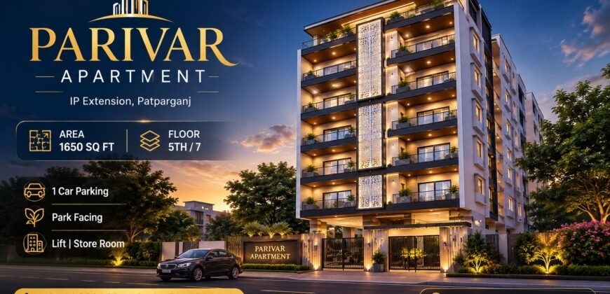 3 BHK for Rent 1650 sqft in Parivar Apartment, IP Extension