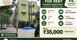 Rental Flat 2 BHK in Prashant Apartment, IP Extension
