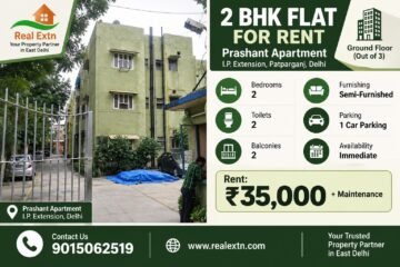 Rental Flat 2 BHK in Prashant Apartment, IP Extension