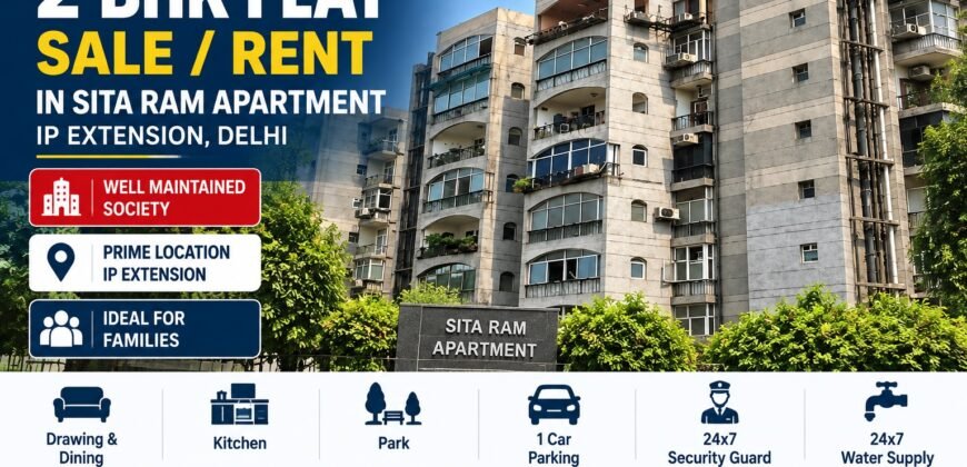 2 BHK Flat for Sale in Sita Ram Apartment, IP Extension, Delhi