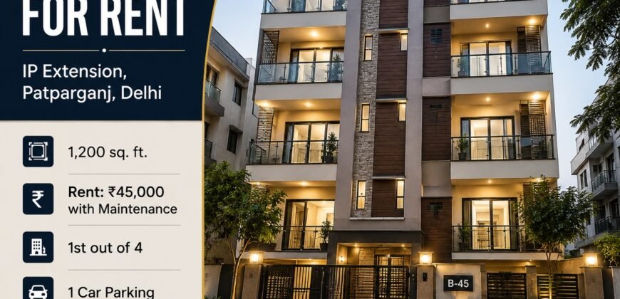 Sudarshan Apartment, 3 BHK for Rent in IP Extension, Patparganj