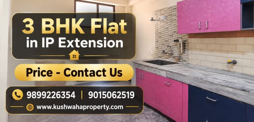 Spacious 3 BHK Flat Kailash Milan Vihar CGHS in IP Extension
