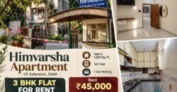 3 BHK Flat for Rent in Himvarsha Apartment IP Extension