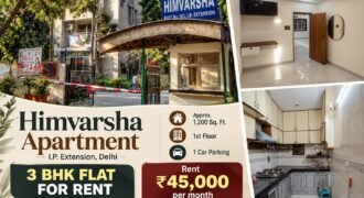 3 BHK Flat for Rent in Himvarsha Apartment IP Extension