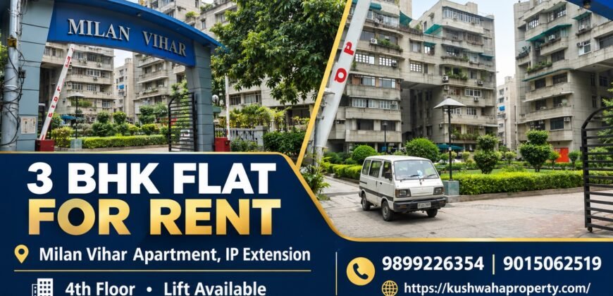 3 BHK for Sale in Milan Vihar Apartment, IP Extension, Delhi