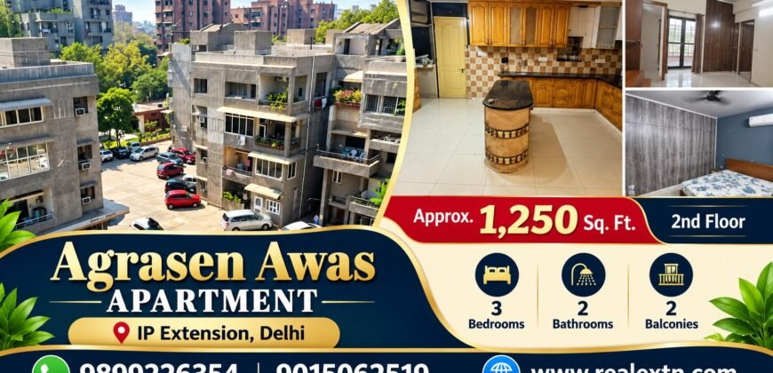 3 BHK Flat for Sale in Agrasen Awas Apartment, IP Extension, Patparganj