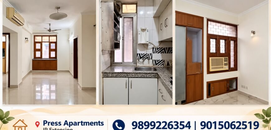 3 BHK Flat – 1200 Sq Ft, Press Apartments IP Extension, Patparganj