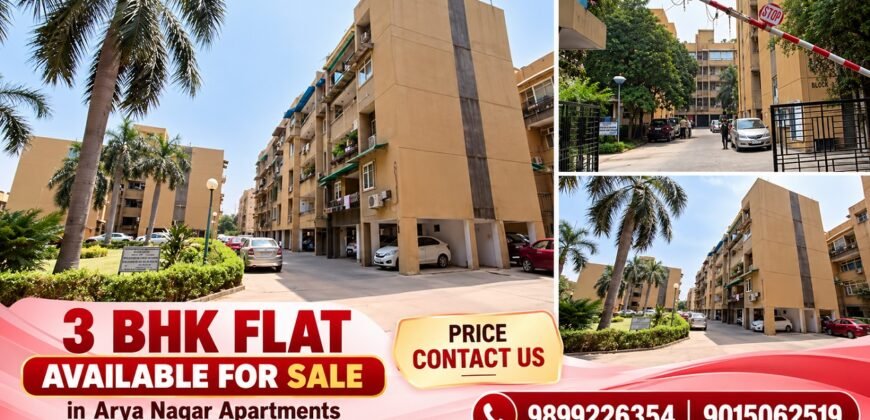 3 BHK flat for sale in Arya Nagar Apartments, IP Extension, Patparganj