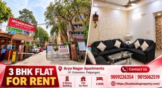 3 BHK Flat for Rent in Arya Nagar Apartments, IP Extension