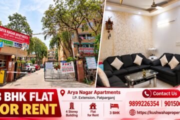 3 BHK Flat for Rent in Arya Nagar Apartments, IP Extension