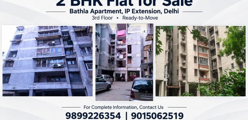 2 BHK flat for sale in Bathla Apartment, IP Extension, Delhi