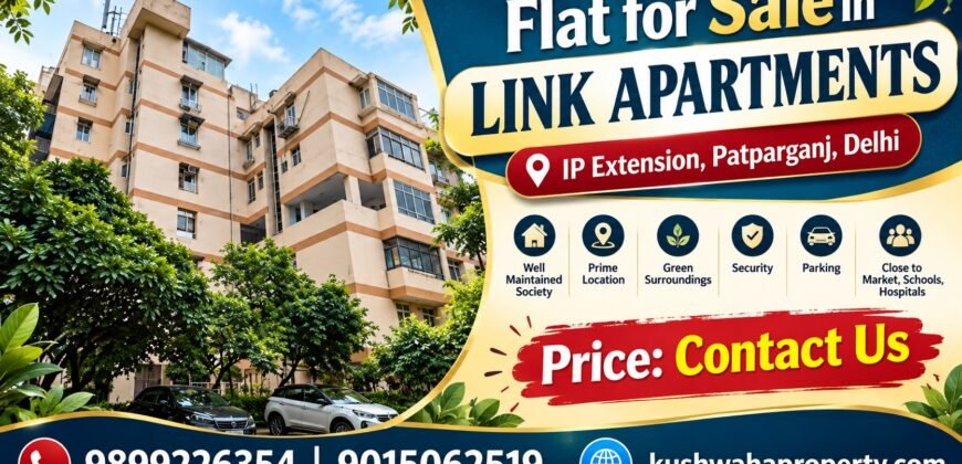 3 BHK Flat for Sale in Link Apartment, IP Extension, Delhi